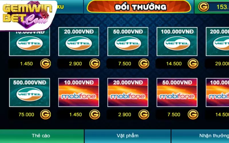 Đôi nét về game bài đổi thẻ điện thoại tại Gemwin